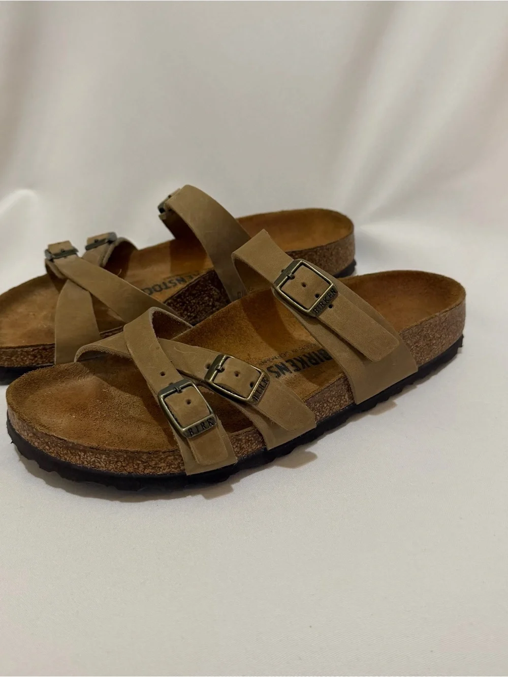Birkenstock Women's Tan Crisscross Buckle Sandals